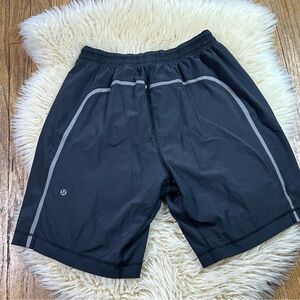 Lululemon Athletica Black and Gray Men's Athletic Shorts